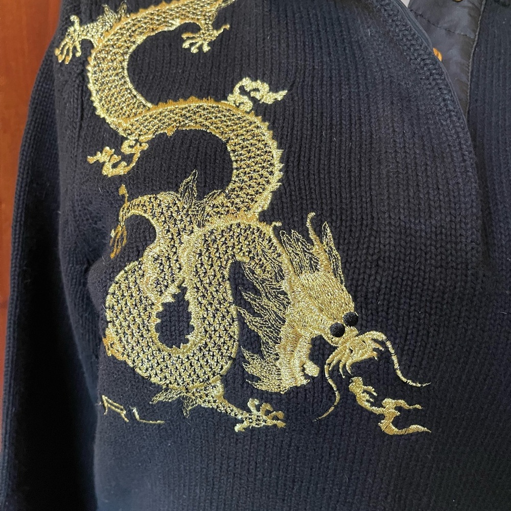 Lauren Ralph Lauren Black and Gold Cowl Neck Sweater - Picture 2 of 3